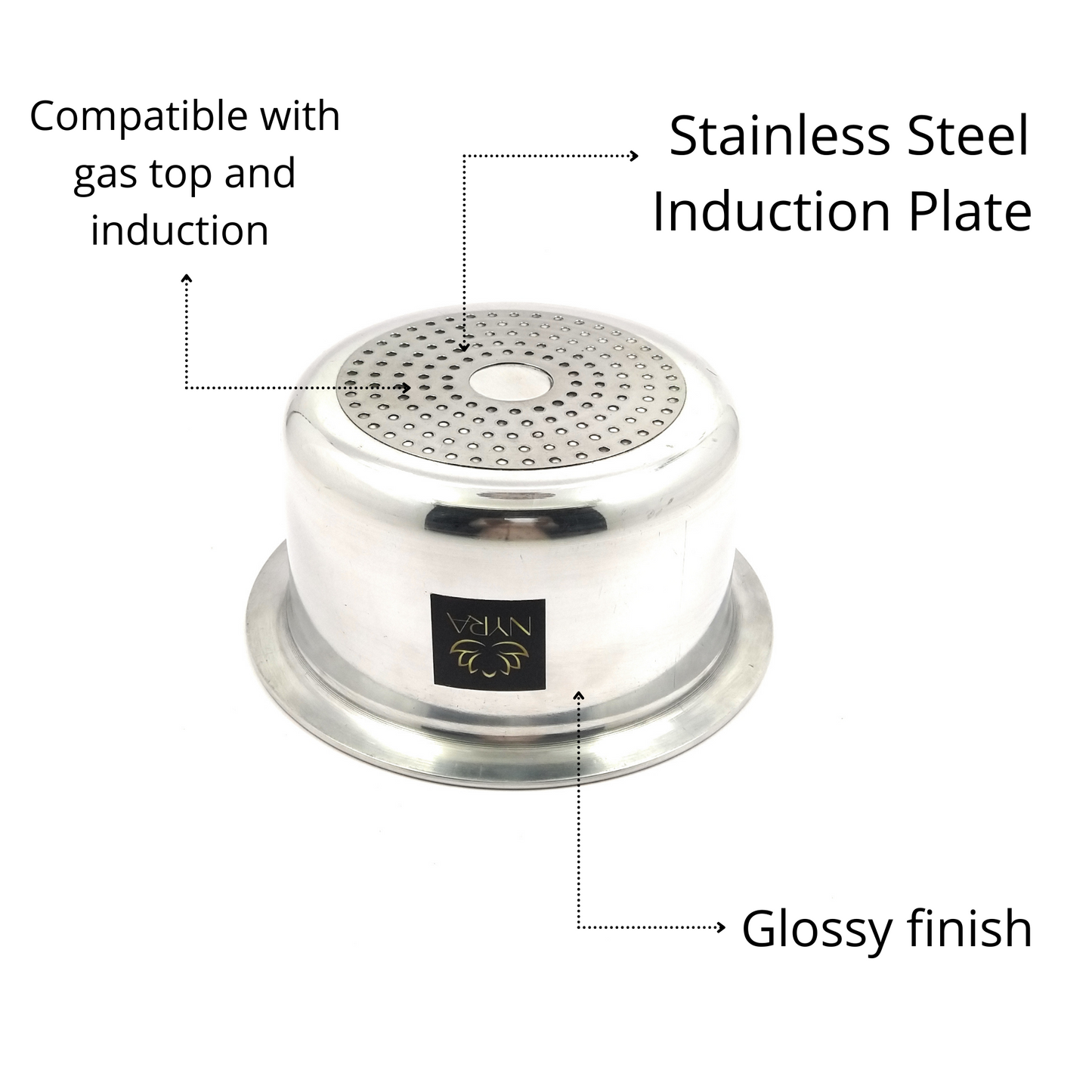 Premium Aluminium Induction Base Bhagona - 5 Sizes