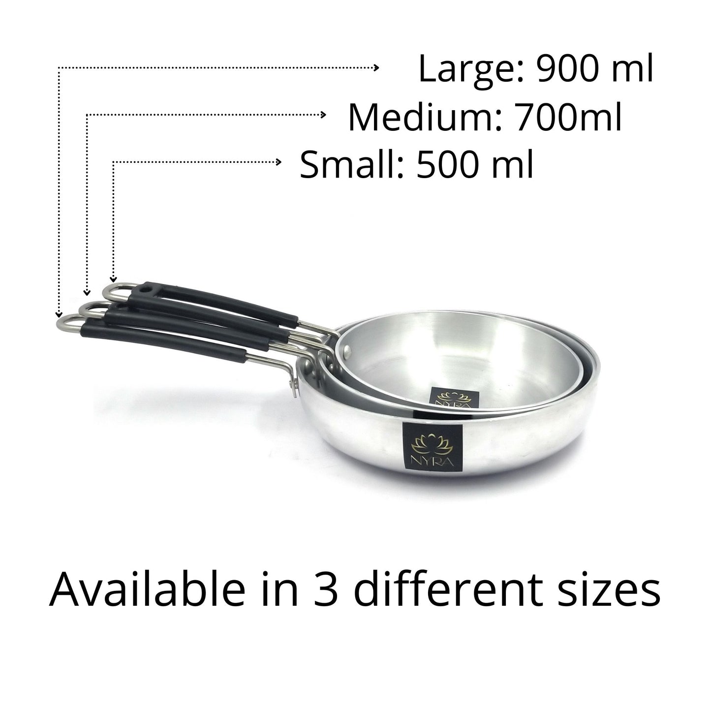 Aluminum Induction Fry Pan with Stainless-steel lid & Riveted PVC handle