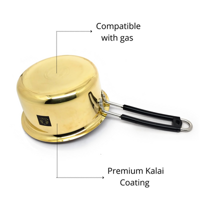 Premium Brass Sauce Pan/Tapeli/Patila with Tin/Kalai Coating