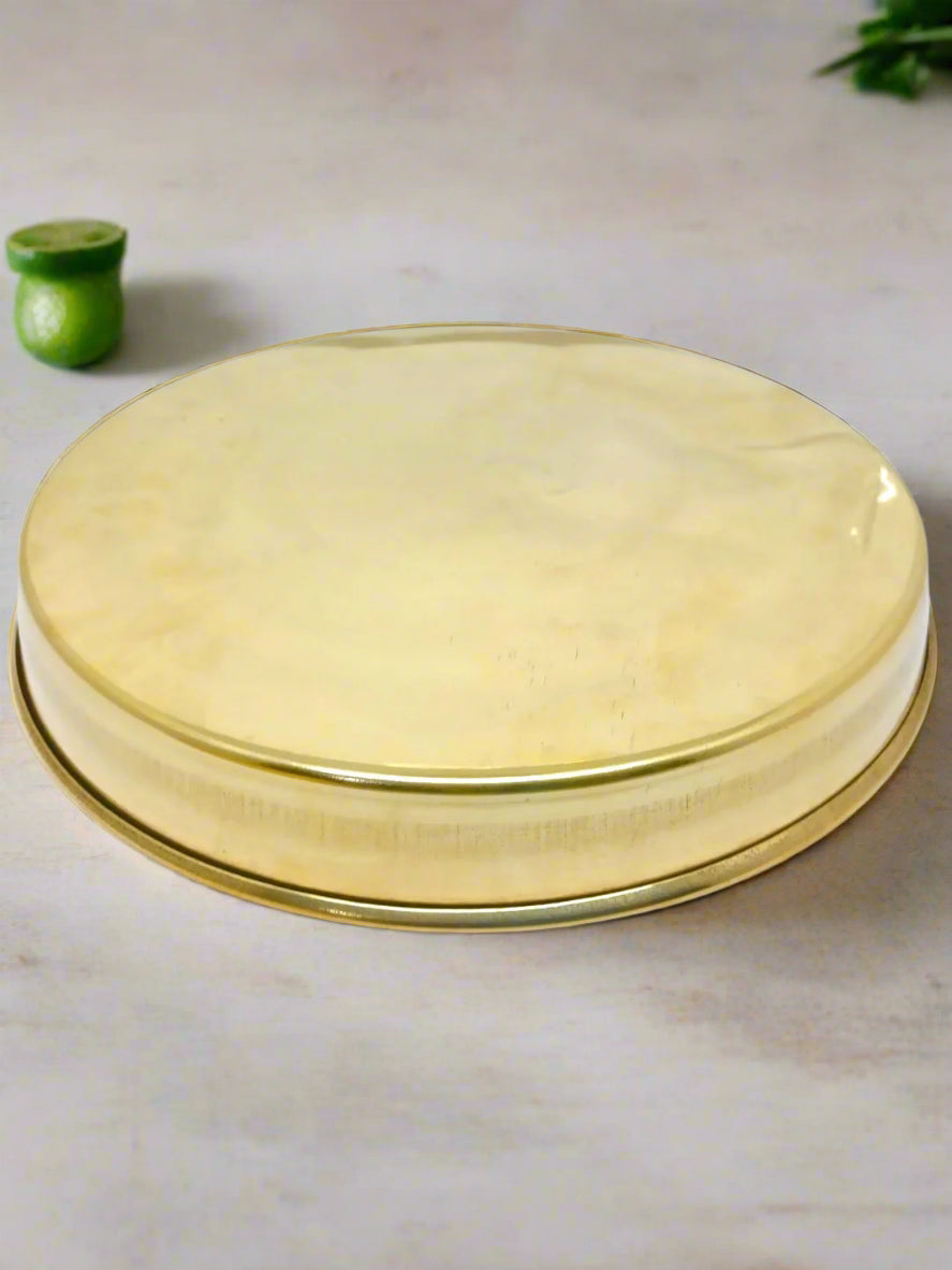 Traditional Brass Thali/Plate with Floral Design | Peetal Bhojan Thali for Pooja & Daily Use