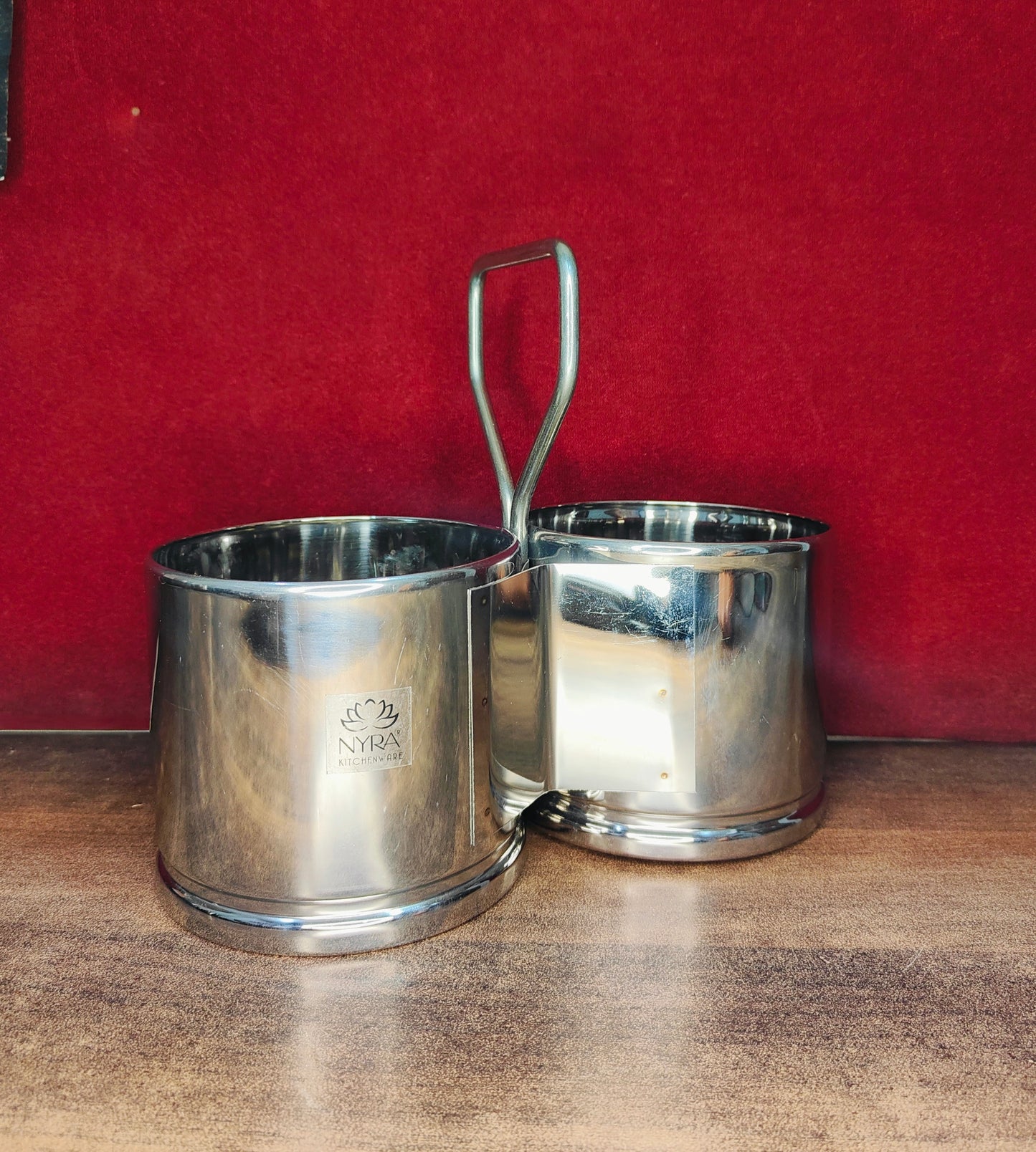 Stainless Steel Chougadha | Chaumukha Vegetable Holder with Handle – Premium 2, 3, 4 Container