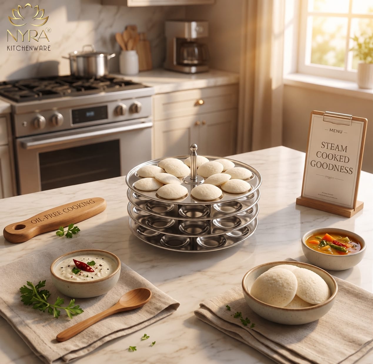 Stainless Steel Mini Idli Stand (15 Idli per Plate)