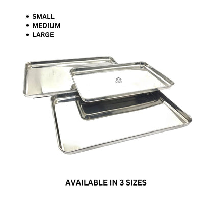 Stainless Steel Glossy-finish Serving Trays - Ideal for Cakes, Pastries, Muffins, Sweets and Snacks