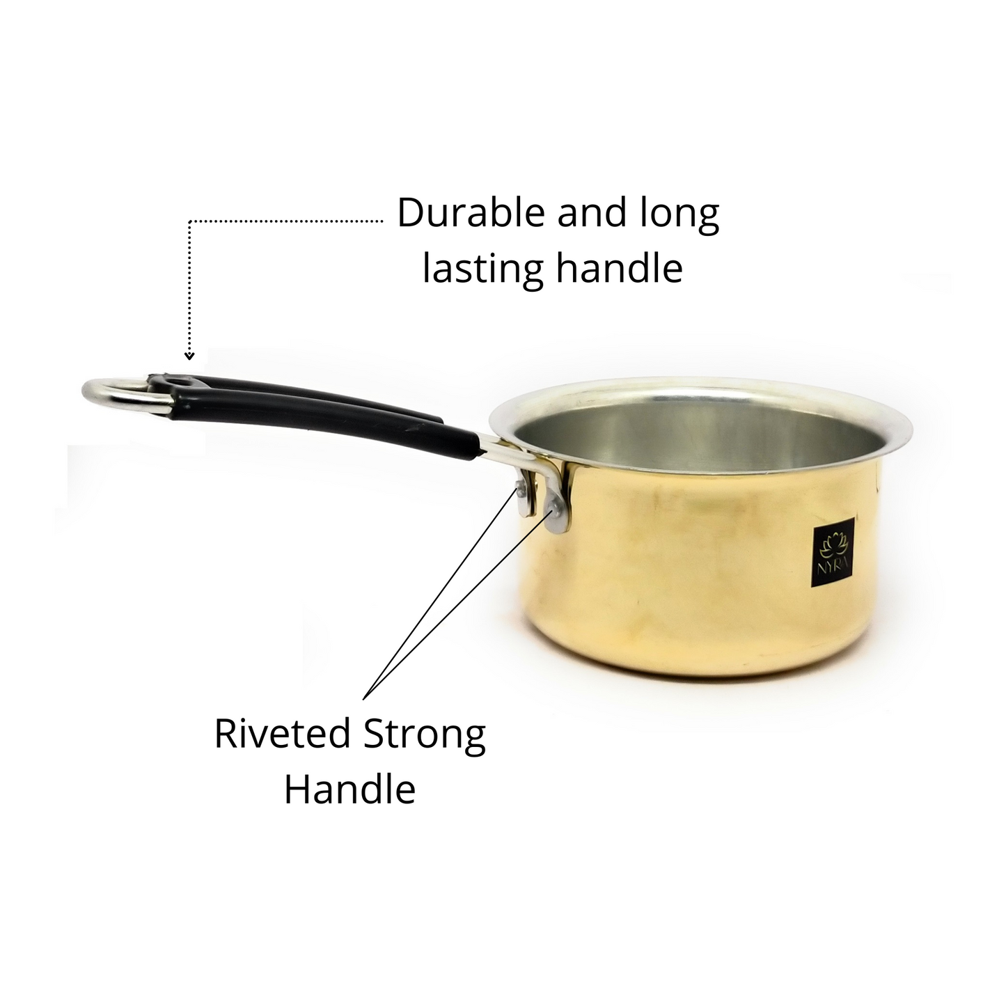 Premium Brass Sauce Pan/Tapeli/Patila with Tin/Kalai Coating