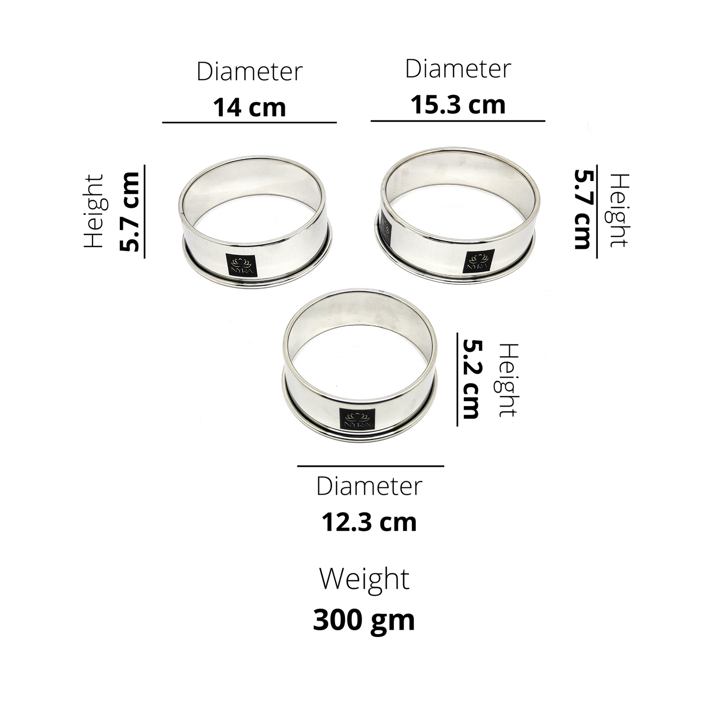 Stainless Steel Round Hot Pot Stand, Matka Ring for Kitchen – Set of 3