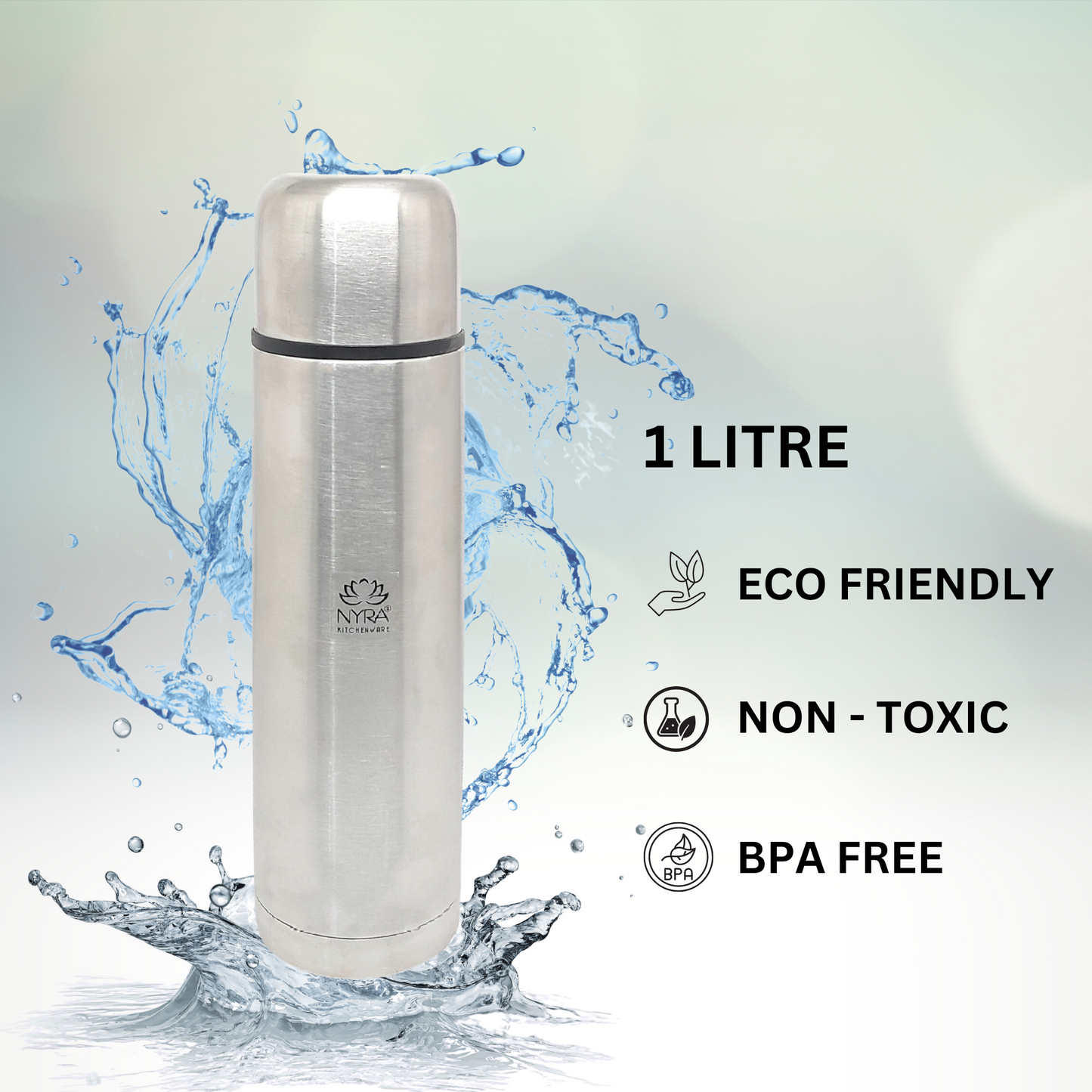 Stainless Steel Insulated Water Bottle with Flip/Push Button Lid