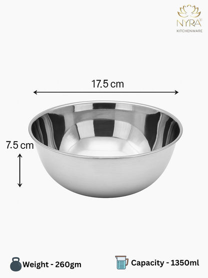 Stainless Steel Round Mixing & Serving Bowl | Heavy-Duty, Rust-Free, Mirror Finish Bowls