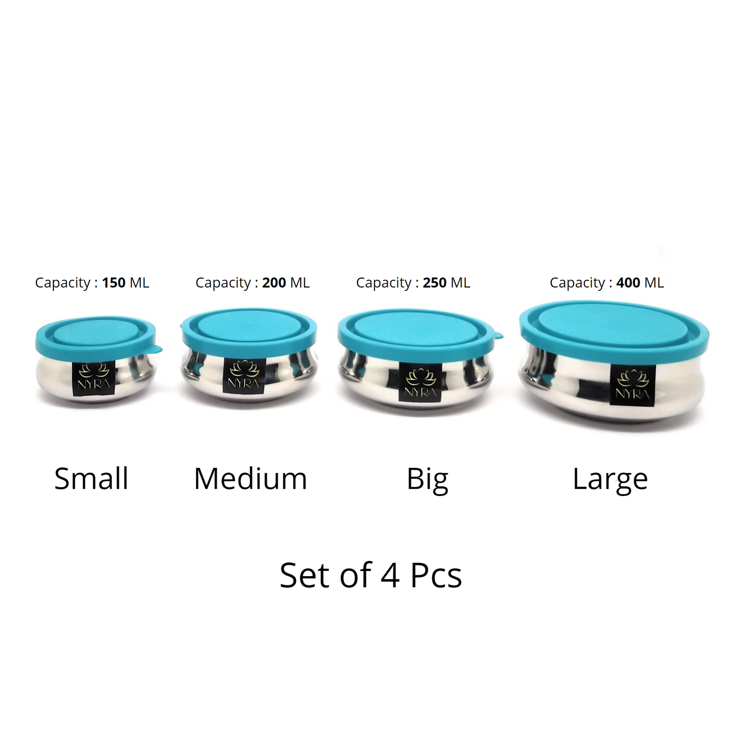 Premium Stainless Steel Food Storage Container - set of 4