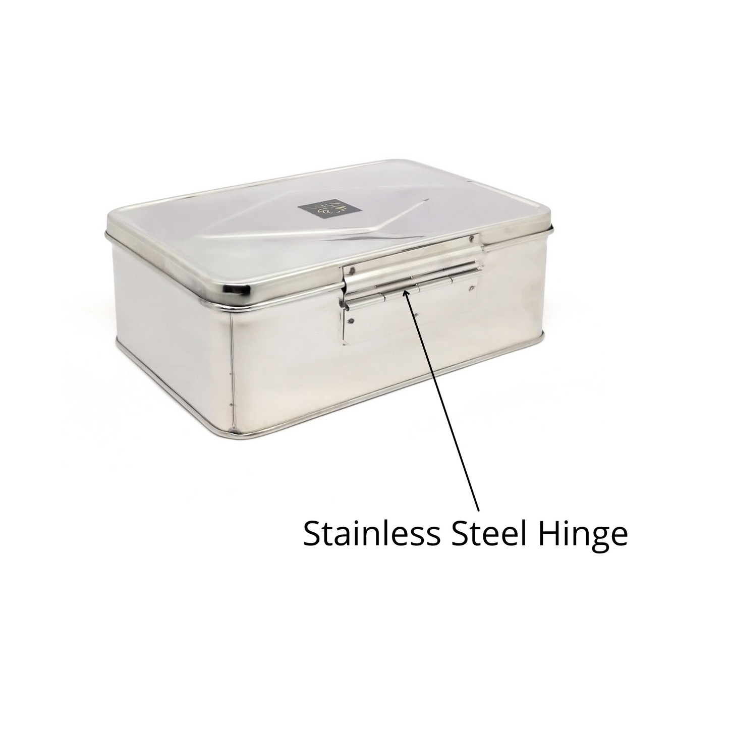 Nyra Stainless Steel Rectangular Cash Box - Manual Locker - Jewelry Box - Secure Storage for Home, Office, Retail Shop, and More - Available in 5 Sizes