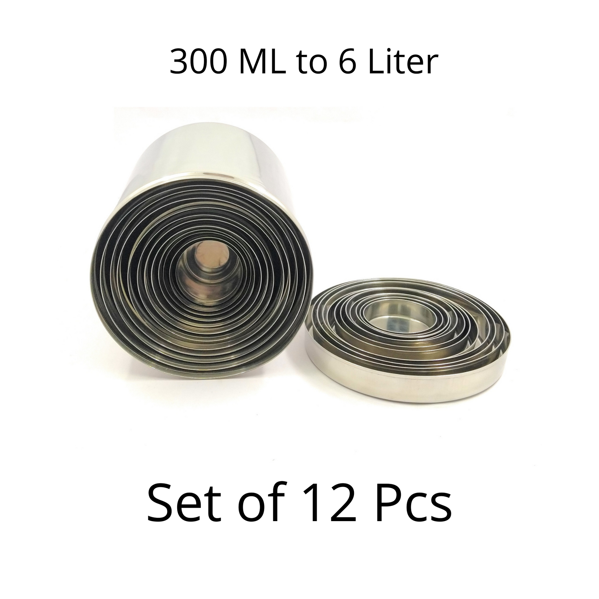 Different sizes of Stainless-Steel Cylindrical Shaped Deep Storage Box Containers