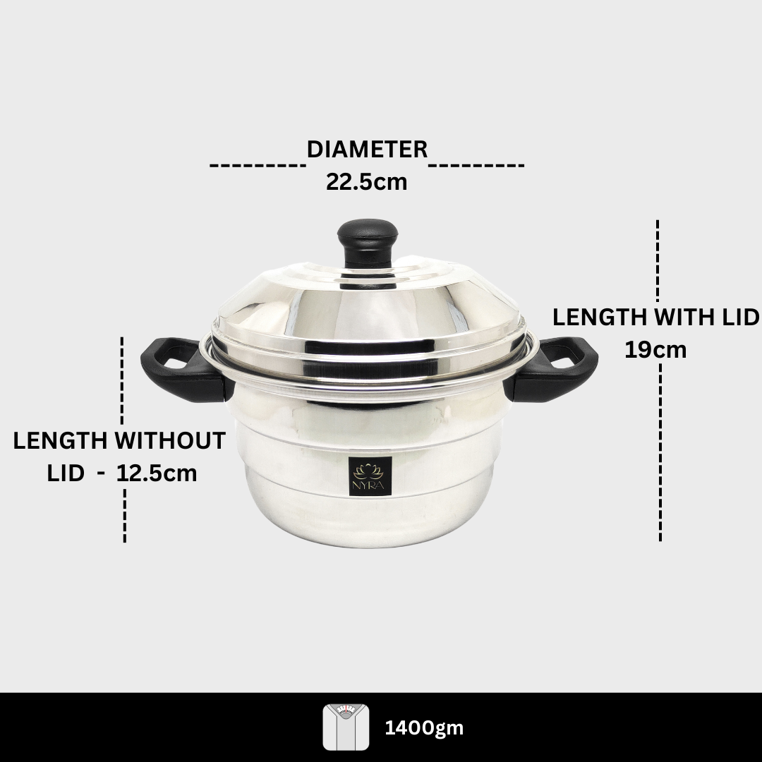 Premium Stainless Steel Multi Idli Cooker Pot with Stackable Idli Plates for Steaming