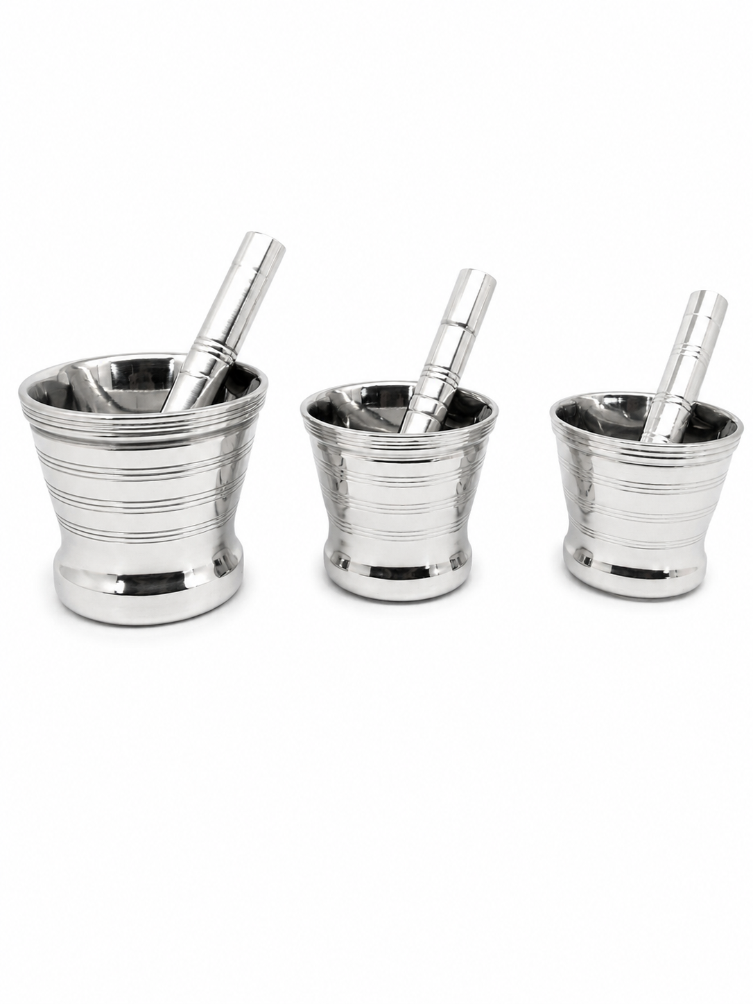 Premium Stainless Steel Mortar & Pestle Set/Khalbatta/Imam Dasta - 3 sizes