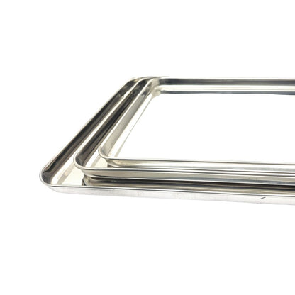 Stainless Steel Glossy-finish Serving Trays - Ideal for Cakes, Pastries, Muffins, Sweets and Snacks