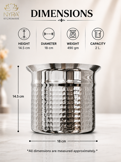 Premium Stainless Steel Hammered Deep Water Gunj - 6 Sizes