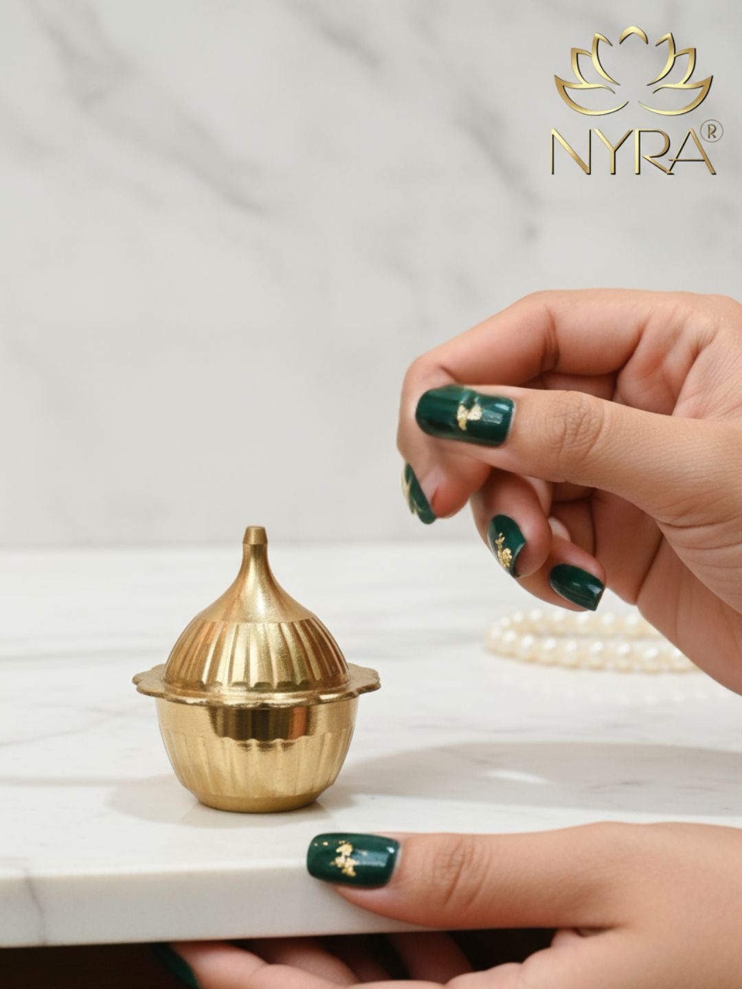 Traditional Brass Sindoor Dani/Kumkum Box | Handmade Brass Sindoor Holder