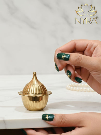 Traditional Brass Sindoor Dani/Kumkum Box | Handmade Brass Sindoor Holder