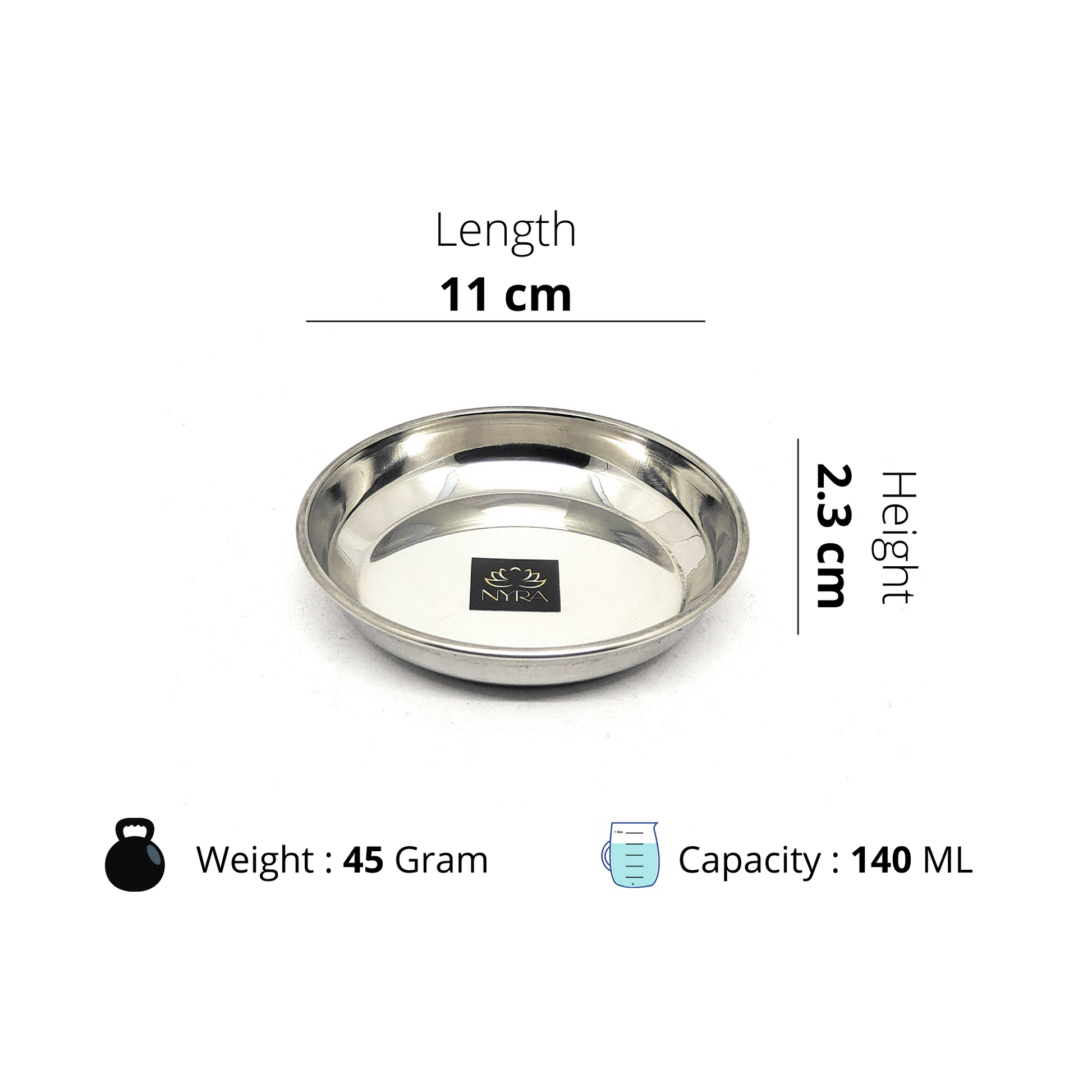 Stainless Steel Sweet Dish Katori Set Serving Bowls Set of Pcs – 140 ML/160 ML each Small