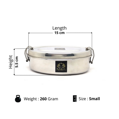 Stainless Steel Food Pack Lunch Box | Oval Tiffin with Locking Clip