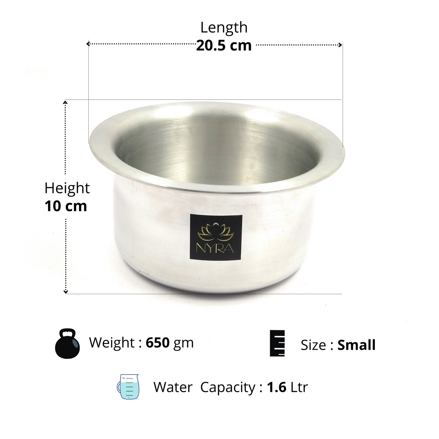 Premium Aluminium Induction Base Bhagona - 5 Sizes