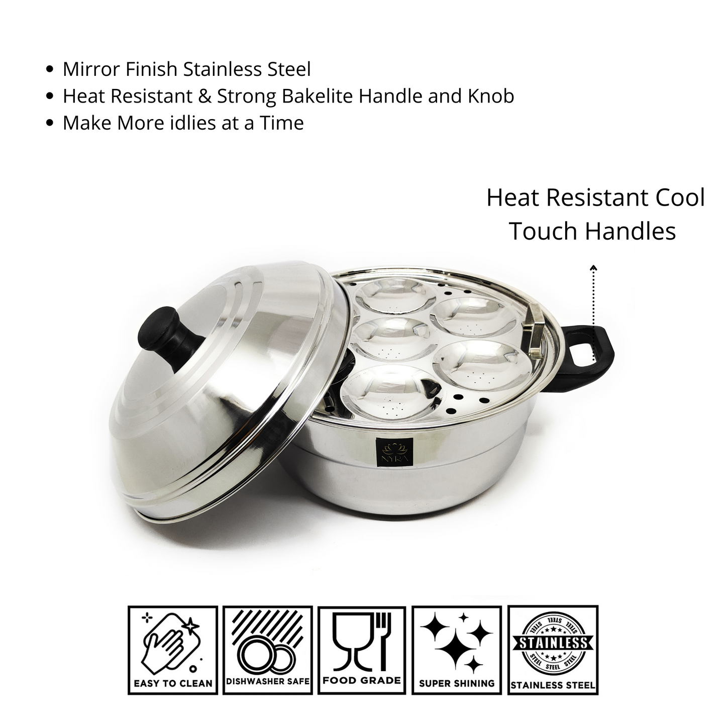 Premium Stainless Steel Multi Idli Cooker Pot with Stackable Idli Plates for Steaming