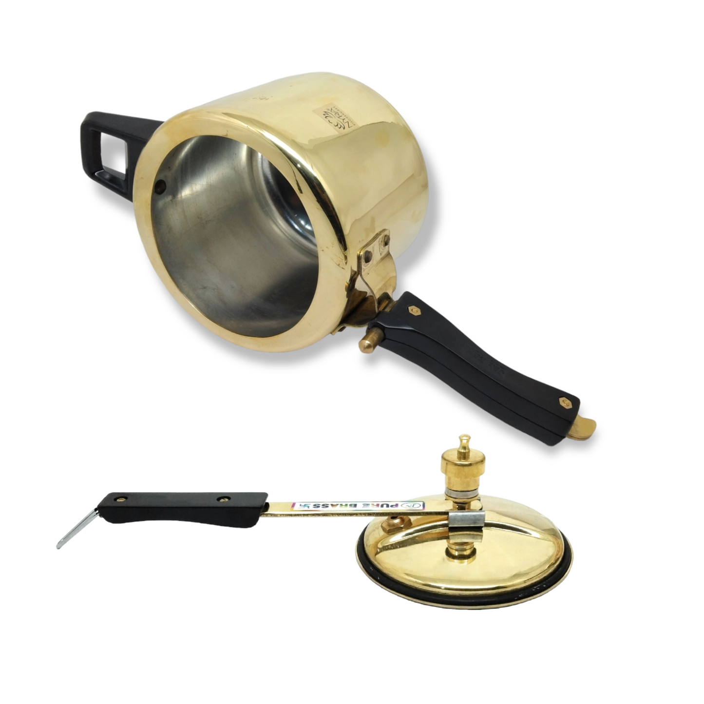 Pure Brass Cooker with Kalai/Tin Coating-Inner Lid Pressure Cooker