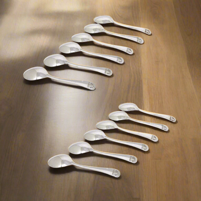 Stainless Steel Set of 12 Spoons | Food-Grade Dinner Spoon  for Home & Kitchen - Mirror Polished