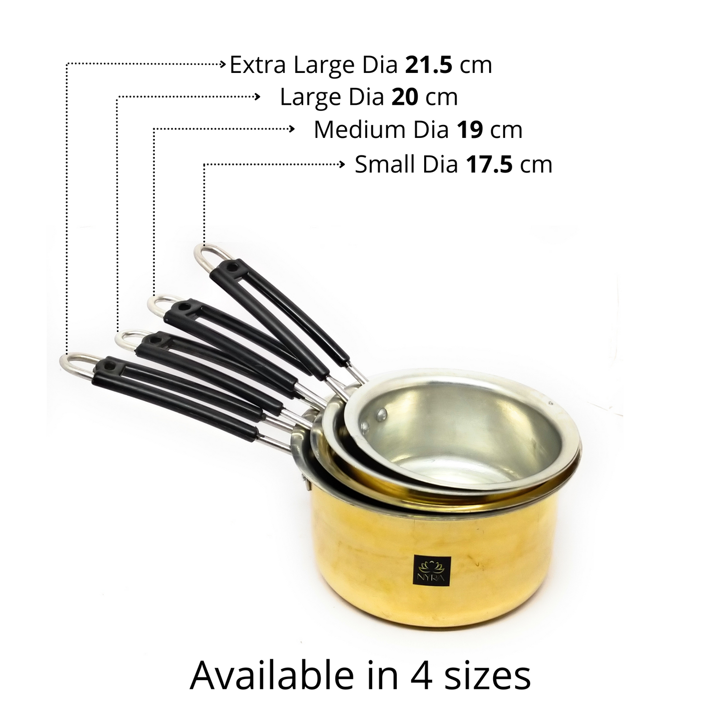 Premium Brass Sauce Pan/Tapeli/Patila with Tin/Kalai Coating