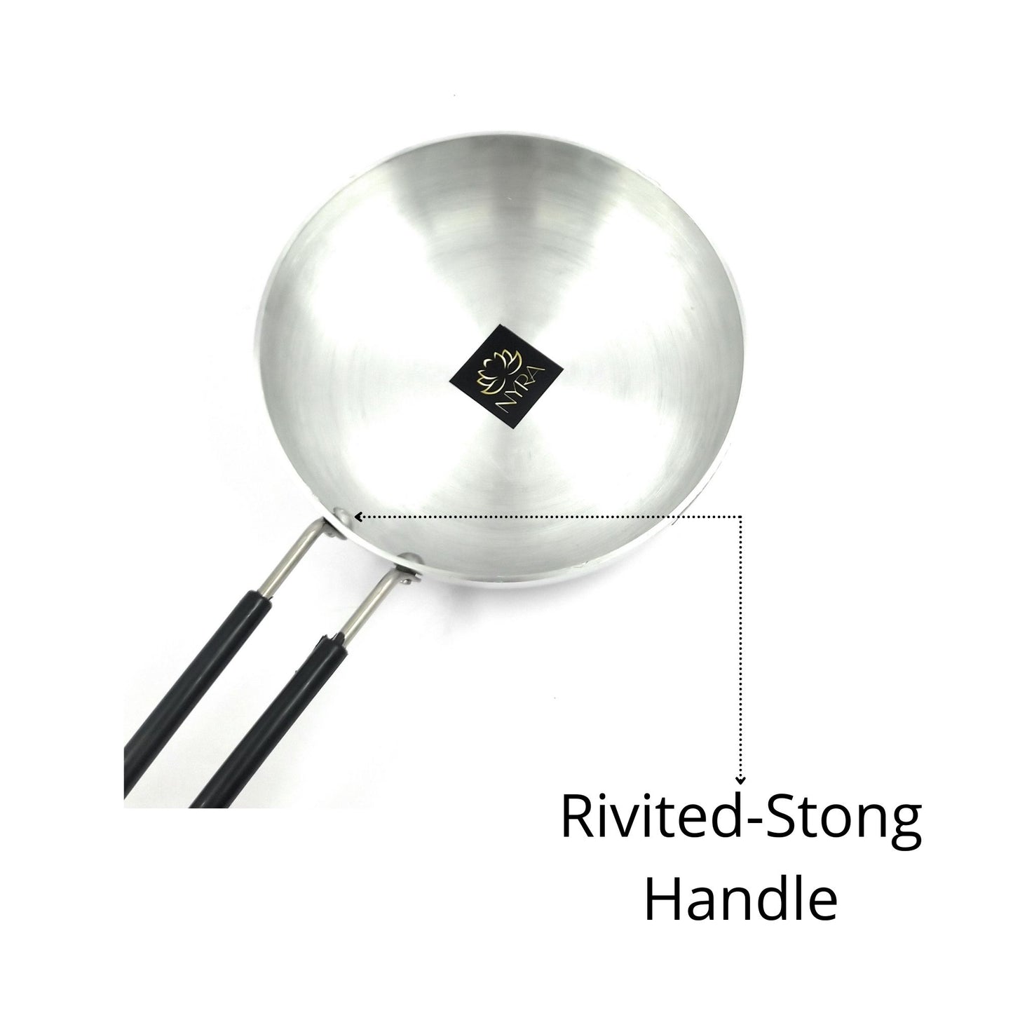 Aluminum Induction Fry Pan with Stainless-steel lid & Riveted PVC handle