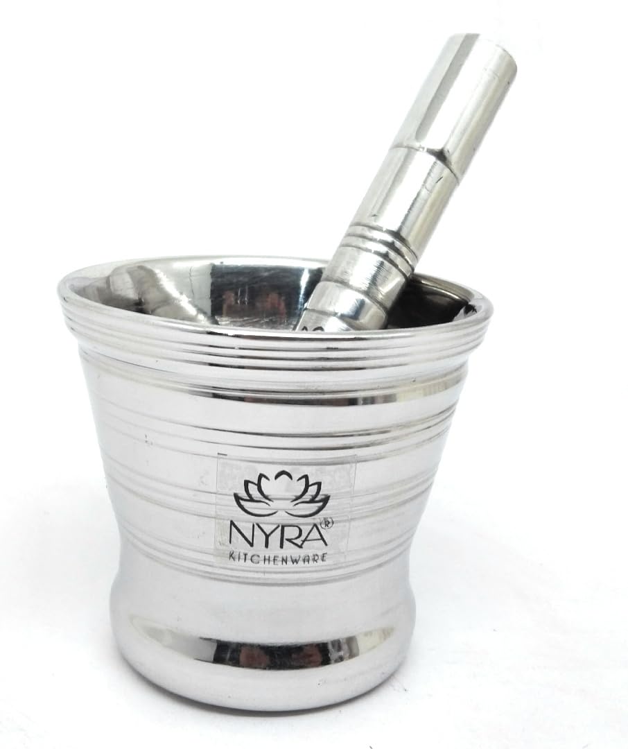 Nyra® Stainless Steel Mortar & Pestle Set | Khalbatta | Imam Dasta