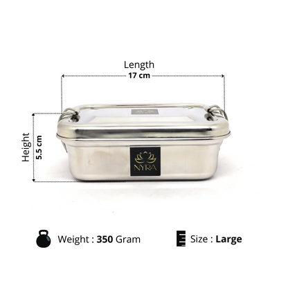 Stainless Steel Food Pack Lunch Box with Locking Clip