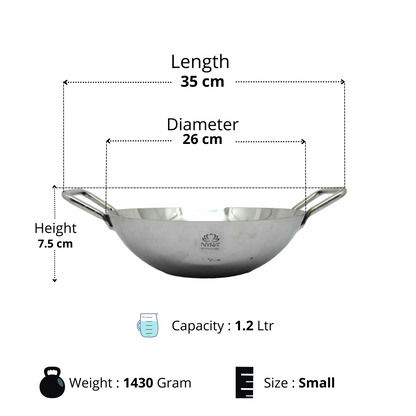 Stainless Steel Induction Bottom Kadhai