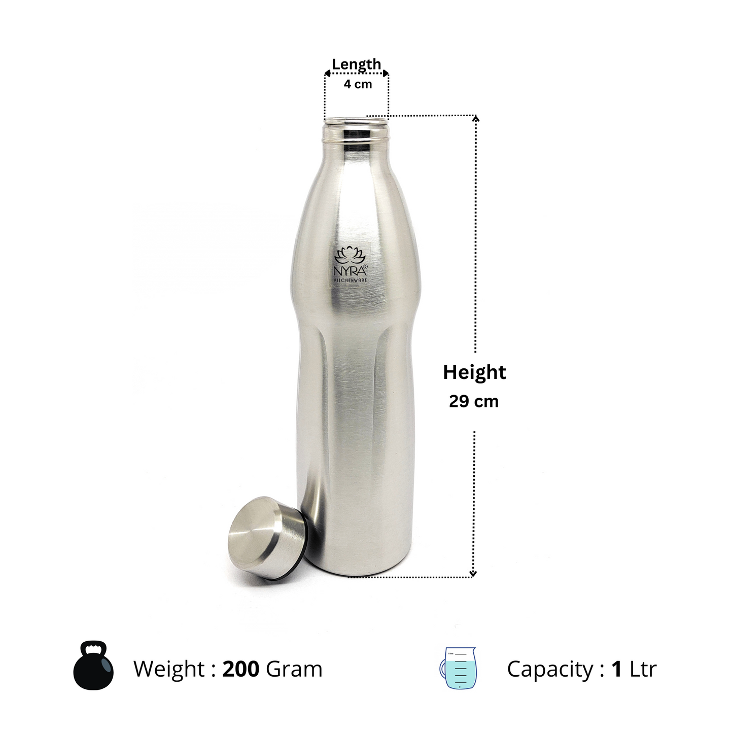 Stainless Steel Single Walled Fridge Water Bottle