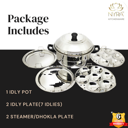 Premium Stainless Steel Multi Idli Cooker Pot with Stackable Idli Plates for Steaming