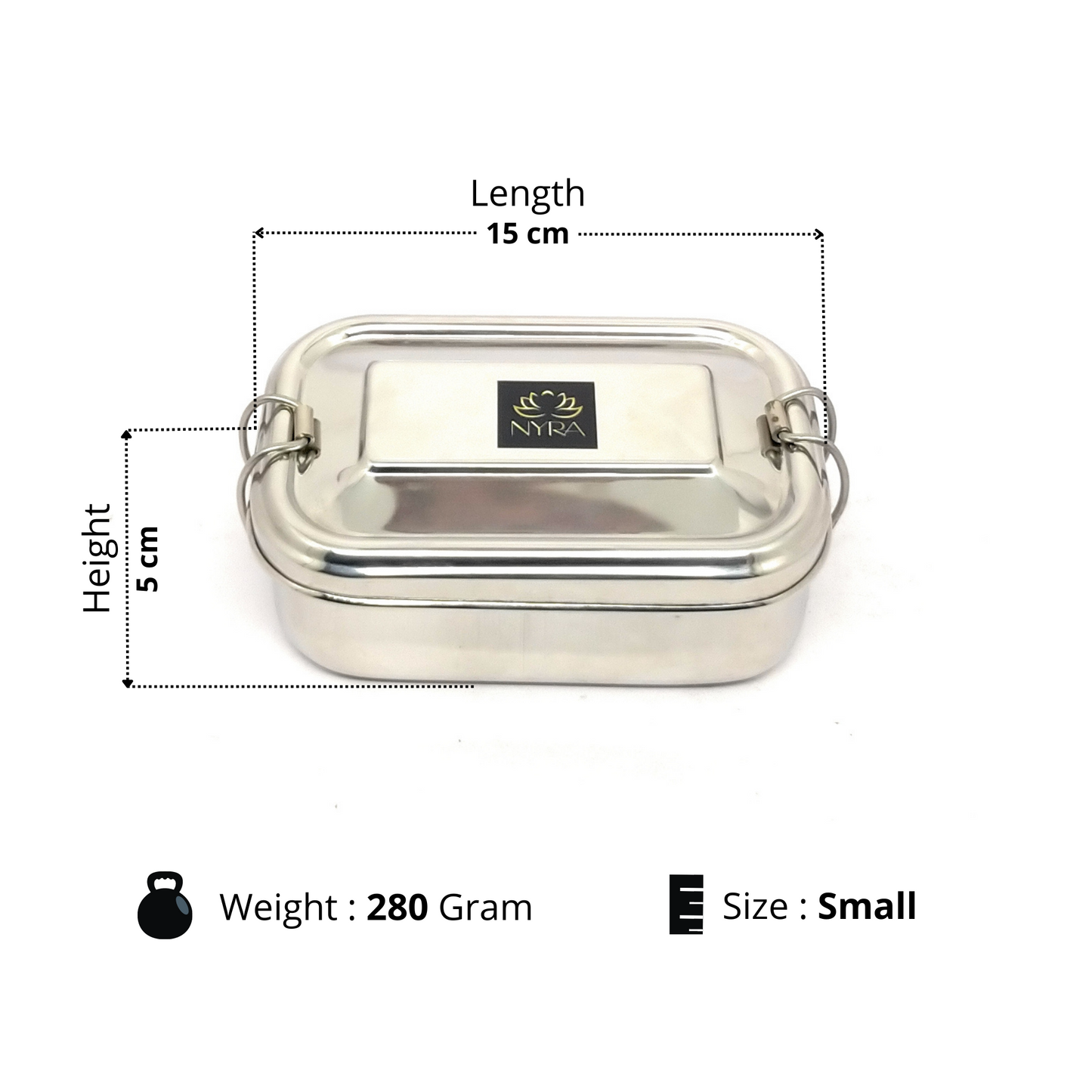 Stainless Steel Lunch Box with Locking Clip | Durable Food Container