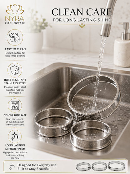 Stainless Steel Round Hot Pot Stand, Matka Ring for Kitchen – Set of 3