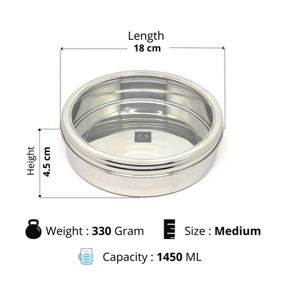 Stainless Steel Chocolate Box with See Through Lid