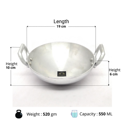 Aluminium Mini Kadhai | Multi-purpose Wok - 2 sizes