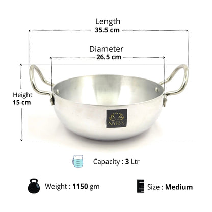 Traditional Aluminium Induction Base Kadhai - 3 Sizes