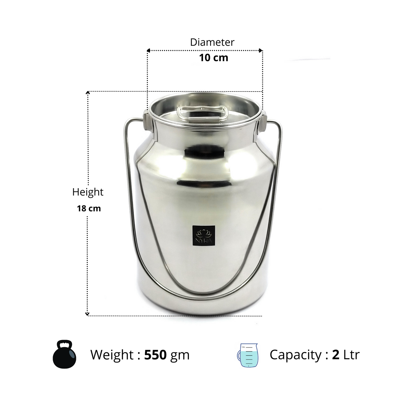 Premium Stainless Steel Milk & Oil Container with Lid – Durable Storage Solution for Home & Kitchen