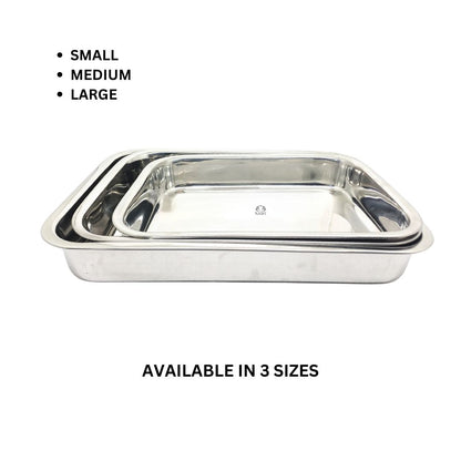 Stainless Steel Storing & Serving Tray – Multipurpose Trays for Serving Sweets & Snacks