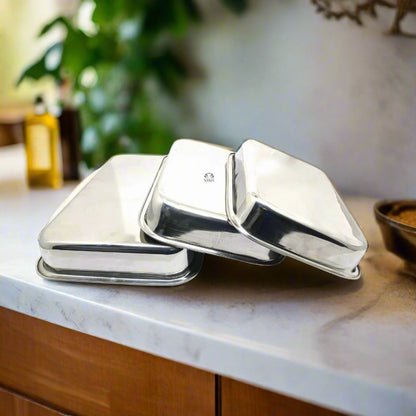 Stainless Steel Storing & Serving Tray – Multipurpose Trays for Serving Sweets & Snacks