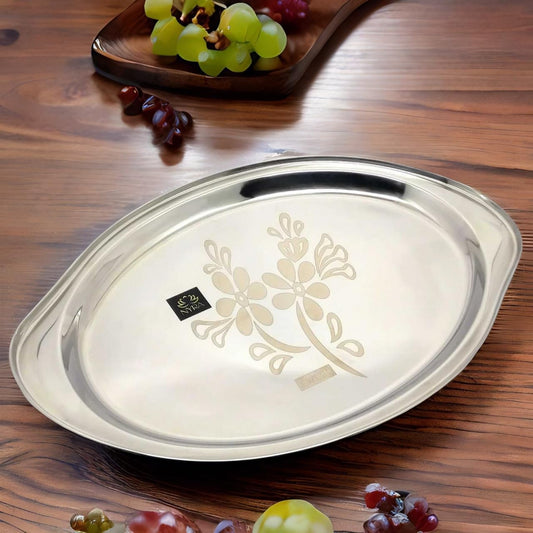 Stainless Steel Mango Shaped Serving Tray/Salver