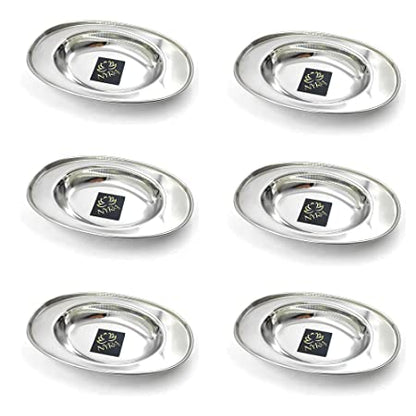 Stainless Steel Serving Plate Set | Oval-shaped Plates - Available in 3 Sizes |