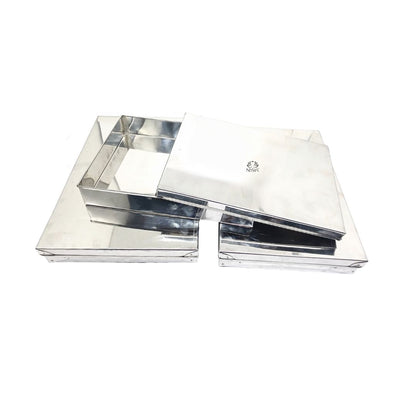 Stainless Steel Storage Box/Dabba Tray/Containers – Heavy-Duty, Stackable, Rust-Resistant Food & Sweet Storage