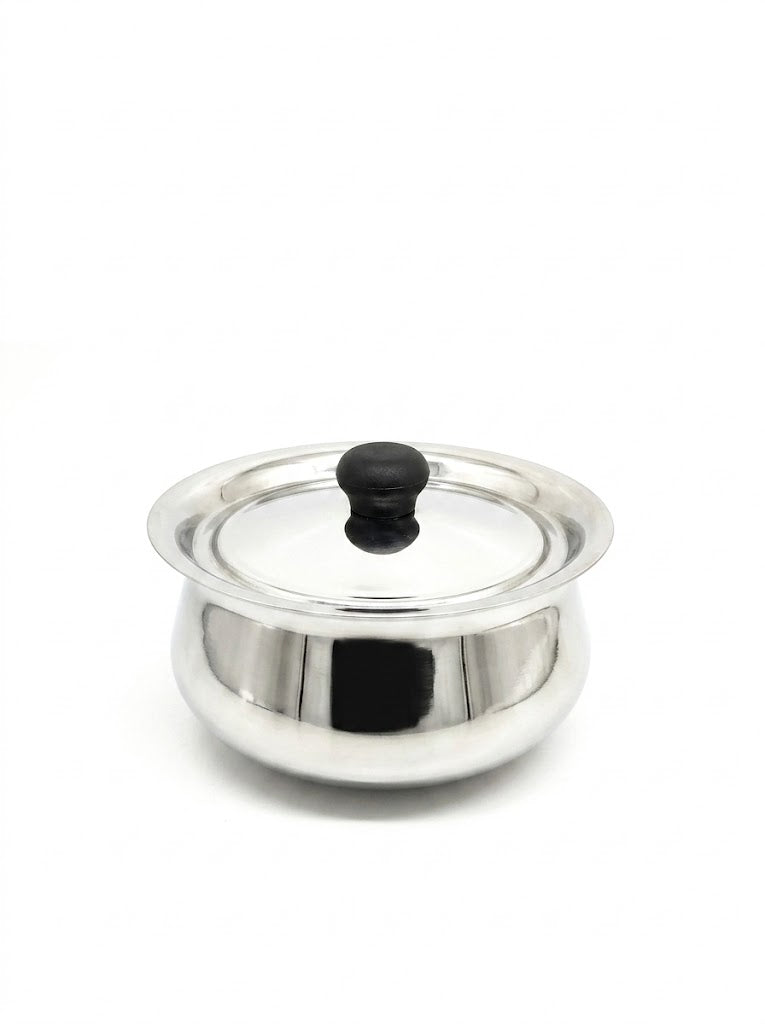 Stainless Steel Pulao Handi with Lid and PVC Knob - Available in 3 sizes