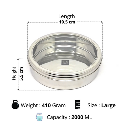 Stainless Steel Chocolate Box with See Through Lid