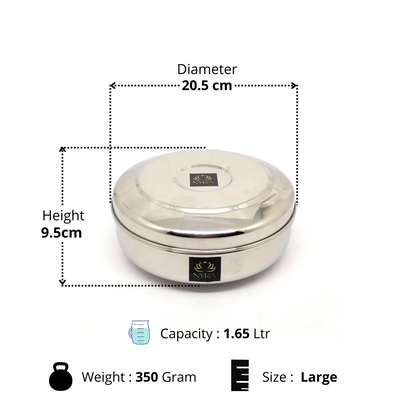 Stainless Steel Chapati Box | Multipurpose Kitchen Storage Containers