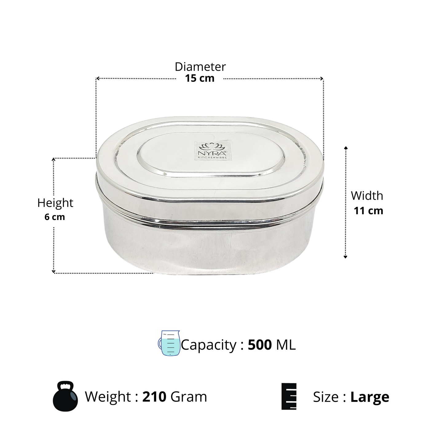 Stainless Steel Food Storage Container - Multipurpose, Durable & Leak-Proof