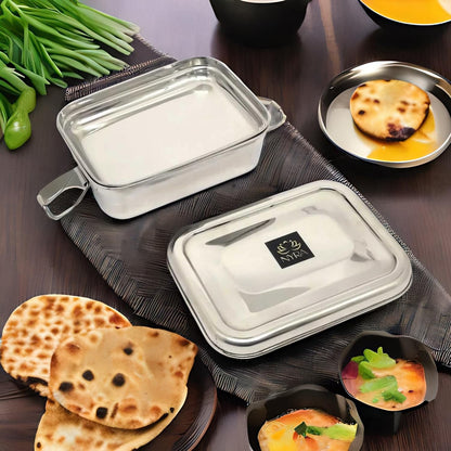 Stainless Steel Food Pack Lunch Box with Locking Clip