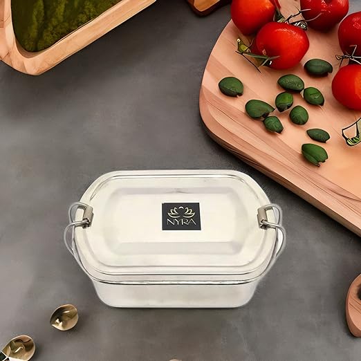 nyra stainless steel lunch box, steel box, tiffin, storage box